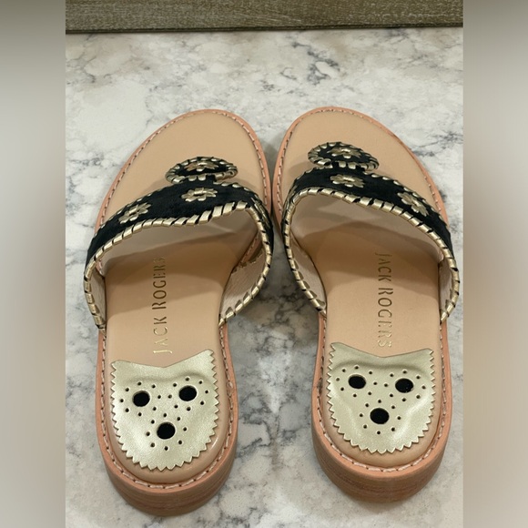 NIB Jack Rogers - Jacks II Flat Sandal Velvet - Size 6.5, 7, 7.5 Black/Platinum - Picture 3 of 9